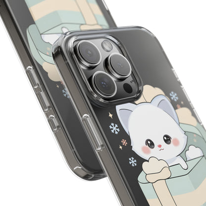 Kawaii Arctic Fox Clear Impact-Resistant Phone Case
