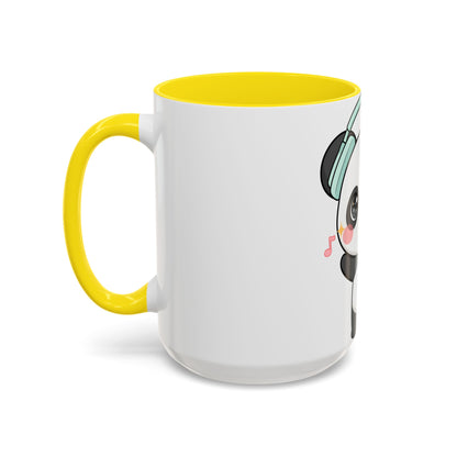 Kawaii Panda Music Mug, Colorful Accent Coffee Mug