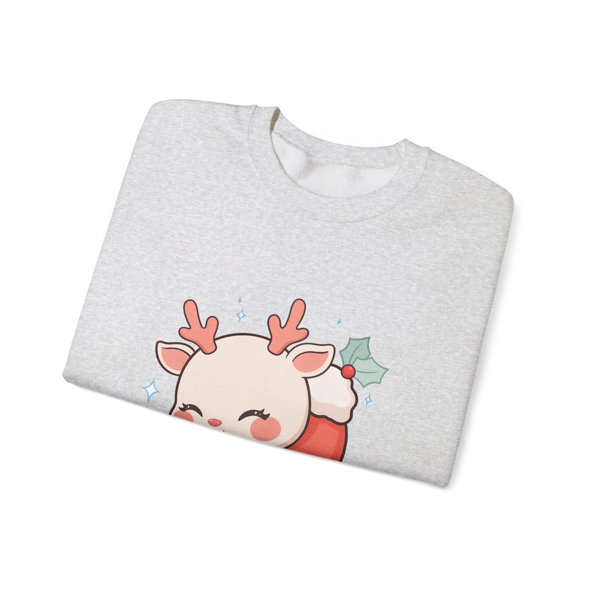 Christmas Reindeer Sweatshirt, Kawaii Stocking Holiday Gift