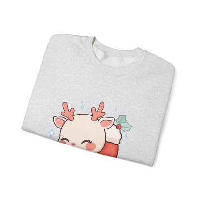 Christmas Reindeer Sweatshirt, Kawaii Stocking Holiday Gift