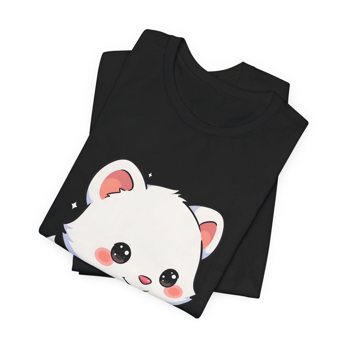 Kawaii Arctic Fox Sledding T-Shirt, Cute Unisex Tee