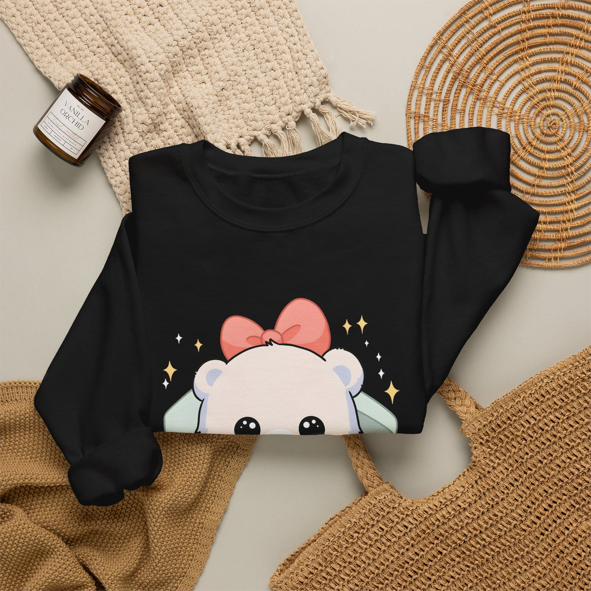 Kawaii Polar Bear Sweatshirt, Cute Gift Box Cub