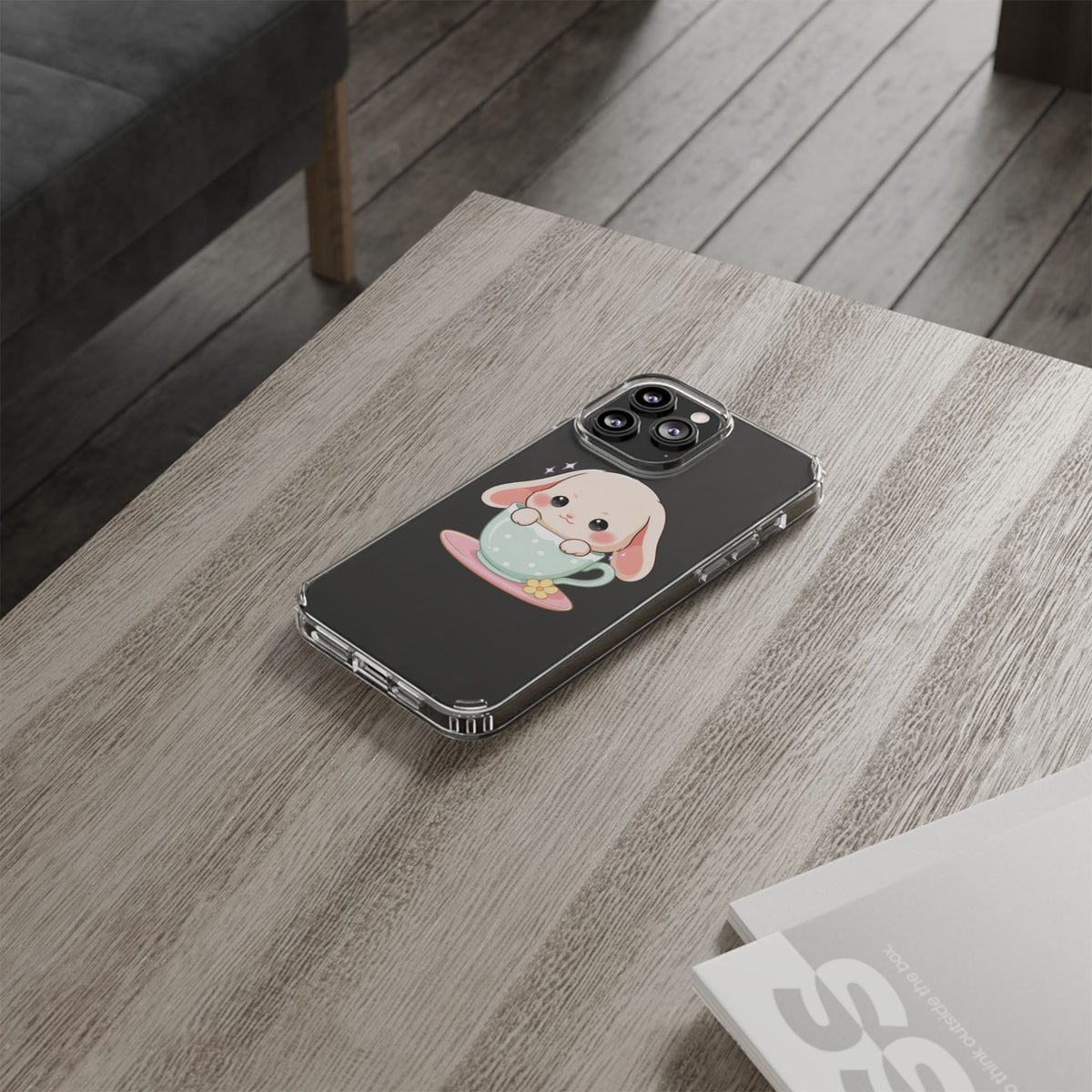 Kawaii Bunny Phone Case, Cute Teacup Rabbit