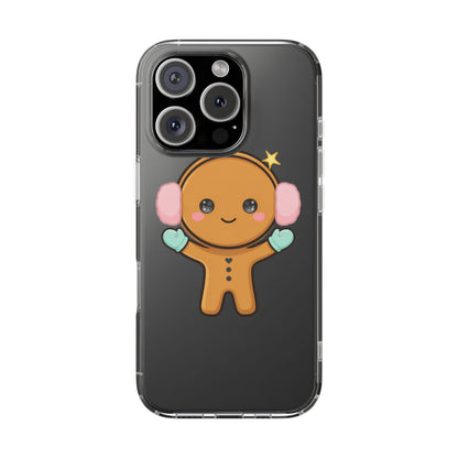 Kawaii Gingerbread Phone Case, Cute Winter Character