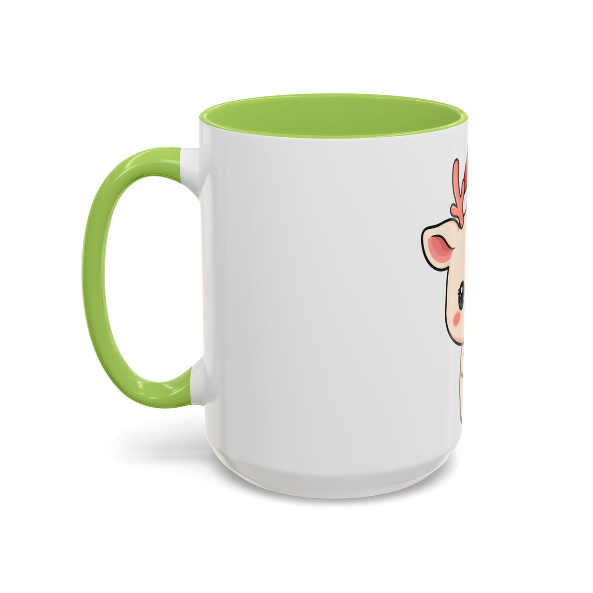 Kawaii Reindeer Christmas Accent Coffee Mug