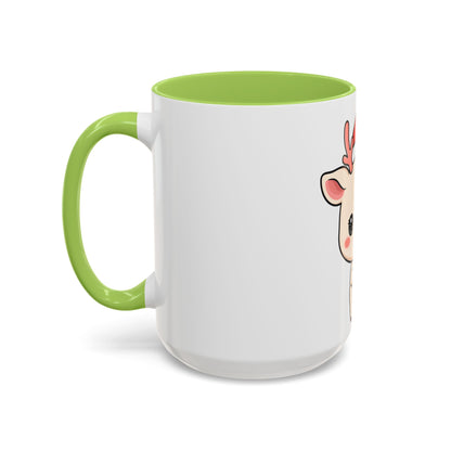 Kawaii Reindeer Christmas Accent Coffee Mug