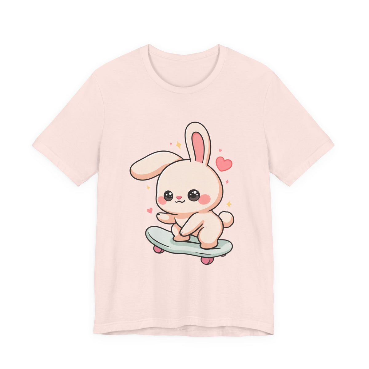 Kawaii Bunny Skateboard T-Shirt for Cute Style Fans