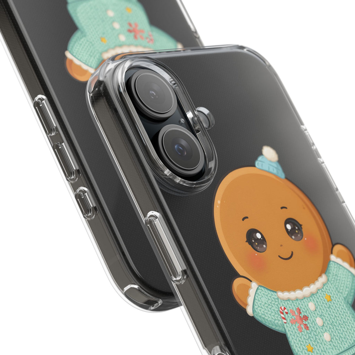 Kawaii Gingerbread Phone Case, Cute Christmas Sweater Cookie