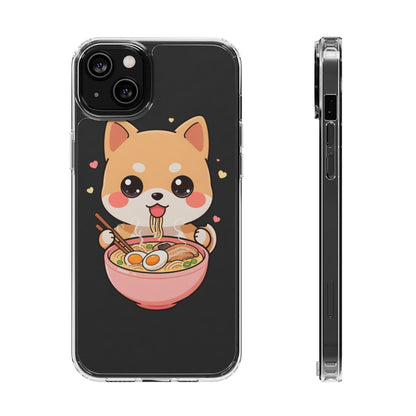 Kawaii Shiba Inu Ramen Clear Impact-Resistant Case