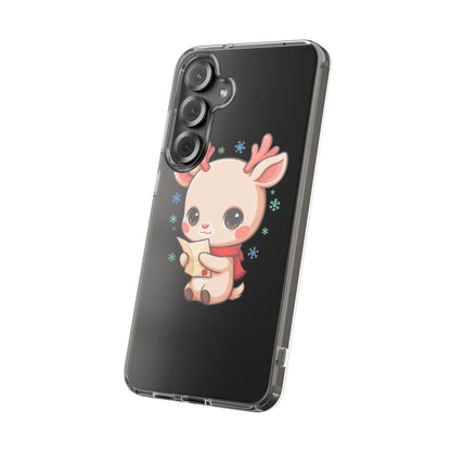 Christmas Reindeer Clear Impact-Resistant Phone Case
