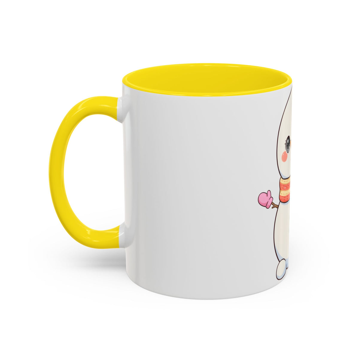 Kawaii Snowman Christmas Mug, Cute Holiday Accent Coffee Mug