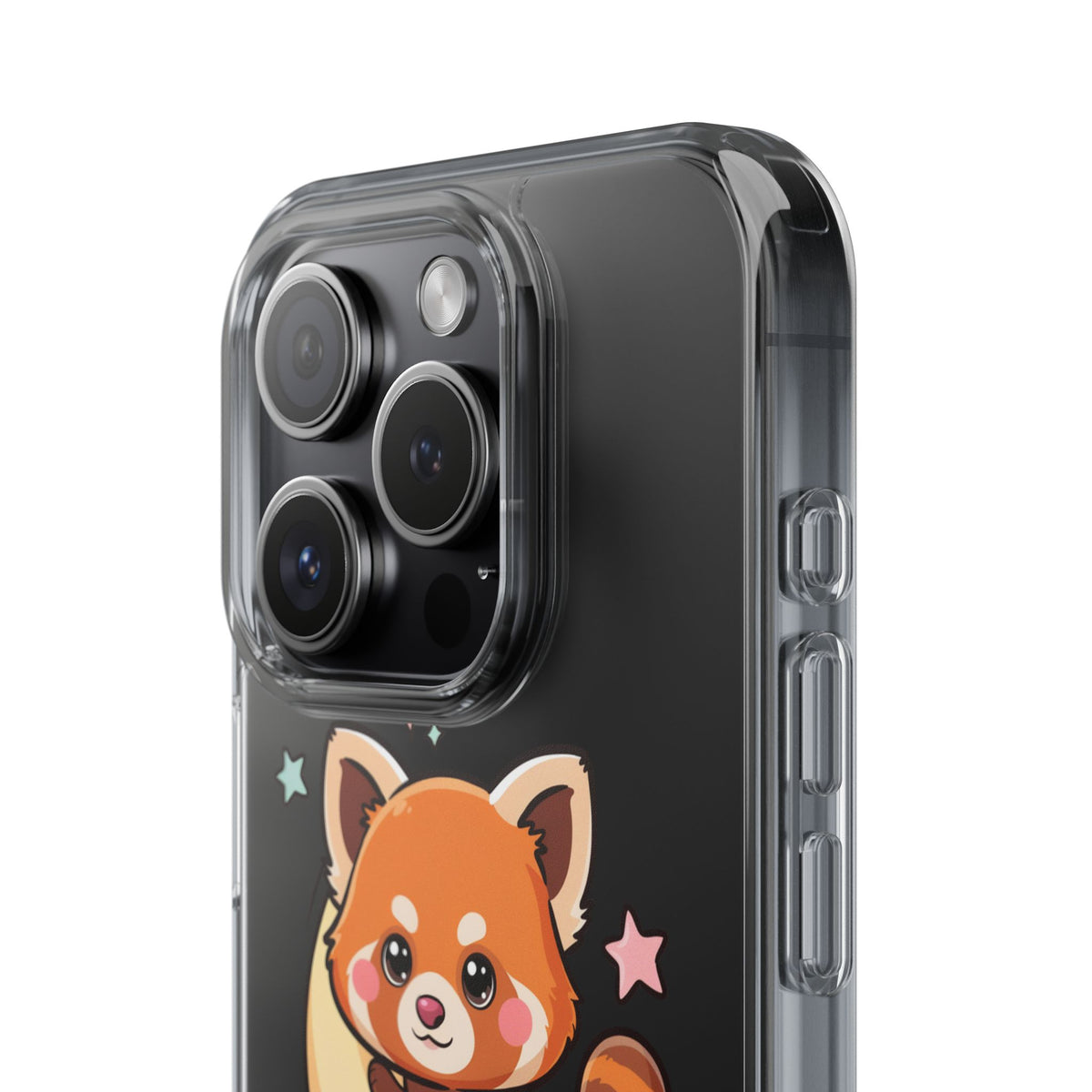 Red Panda Phone Case, Kawaii Moon Companion