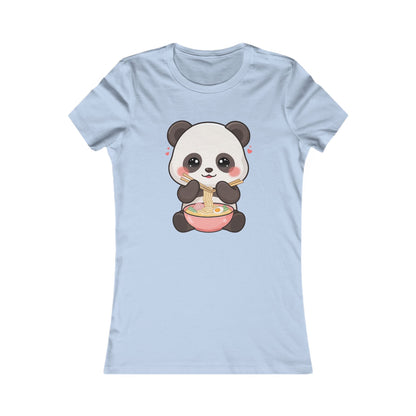 Kawaii Panda Ramen Women's Tee, Cute Noodle Lover Shirt