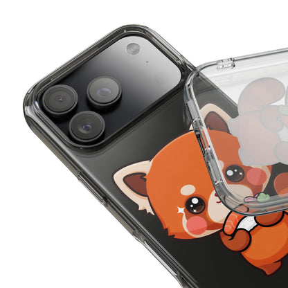 Red Panda Sushi Phone Case, Cute Kawaii Clear Case