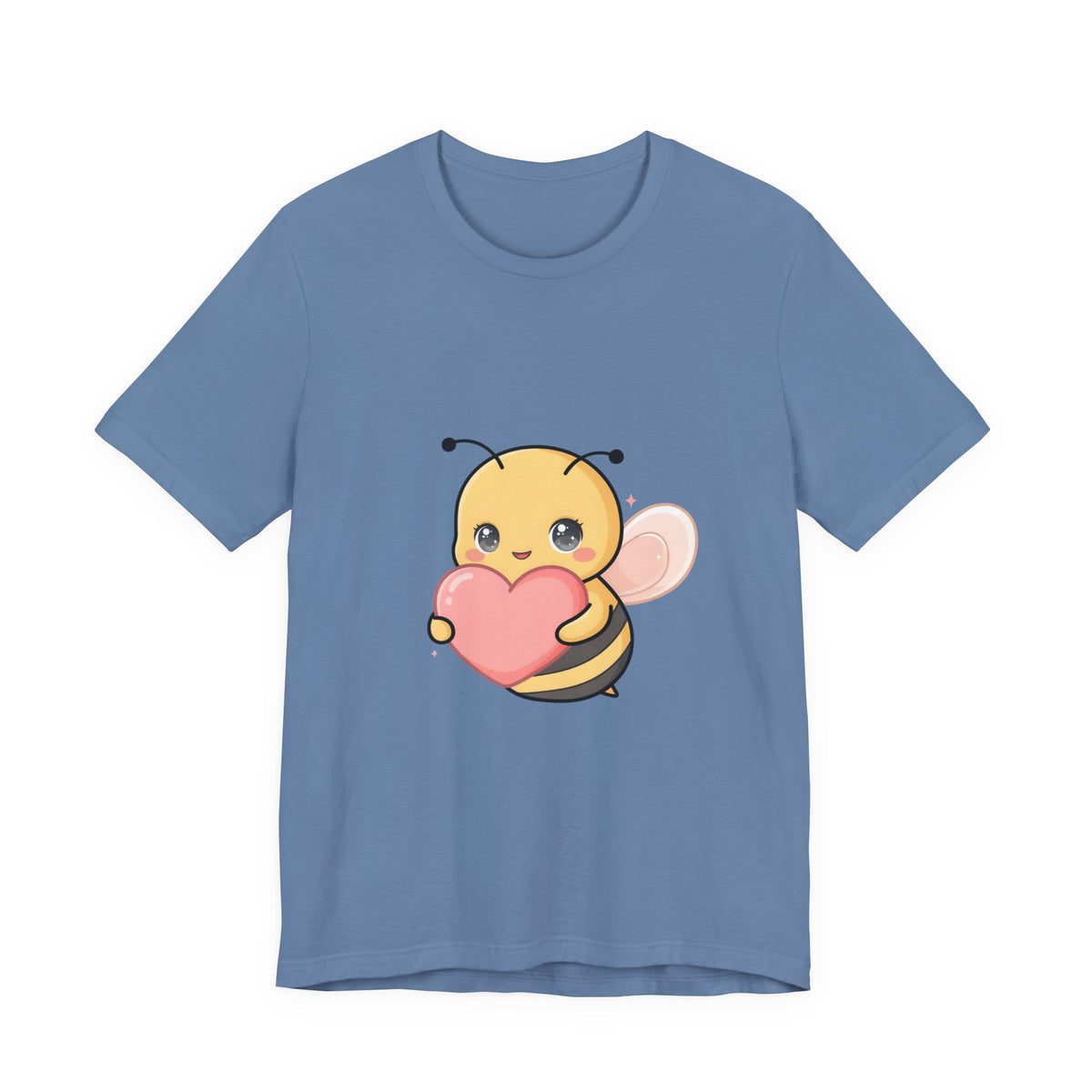 Kawaii Bee T-Shirt: Sweet Heart-Loving Unisex Tee