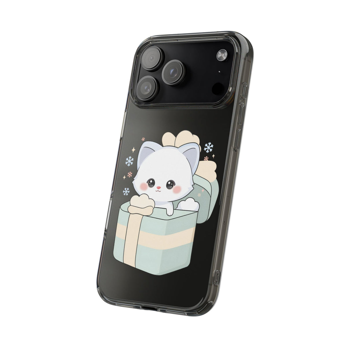 Kawaii Arctic Fox Clear Impact-Resistant Phone Case