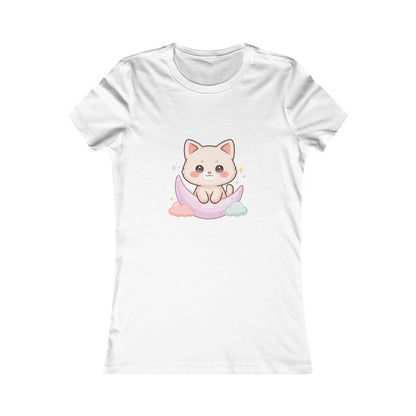 Kawaii Cat Moon T-Shirt for Dreamy Everyday Outings