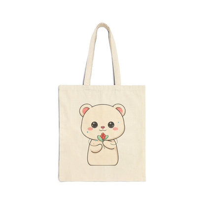 Kawaii Polar Bear Tote Bag – Cute Christmas Canvas Bag