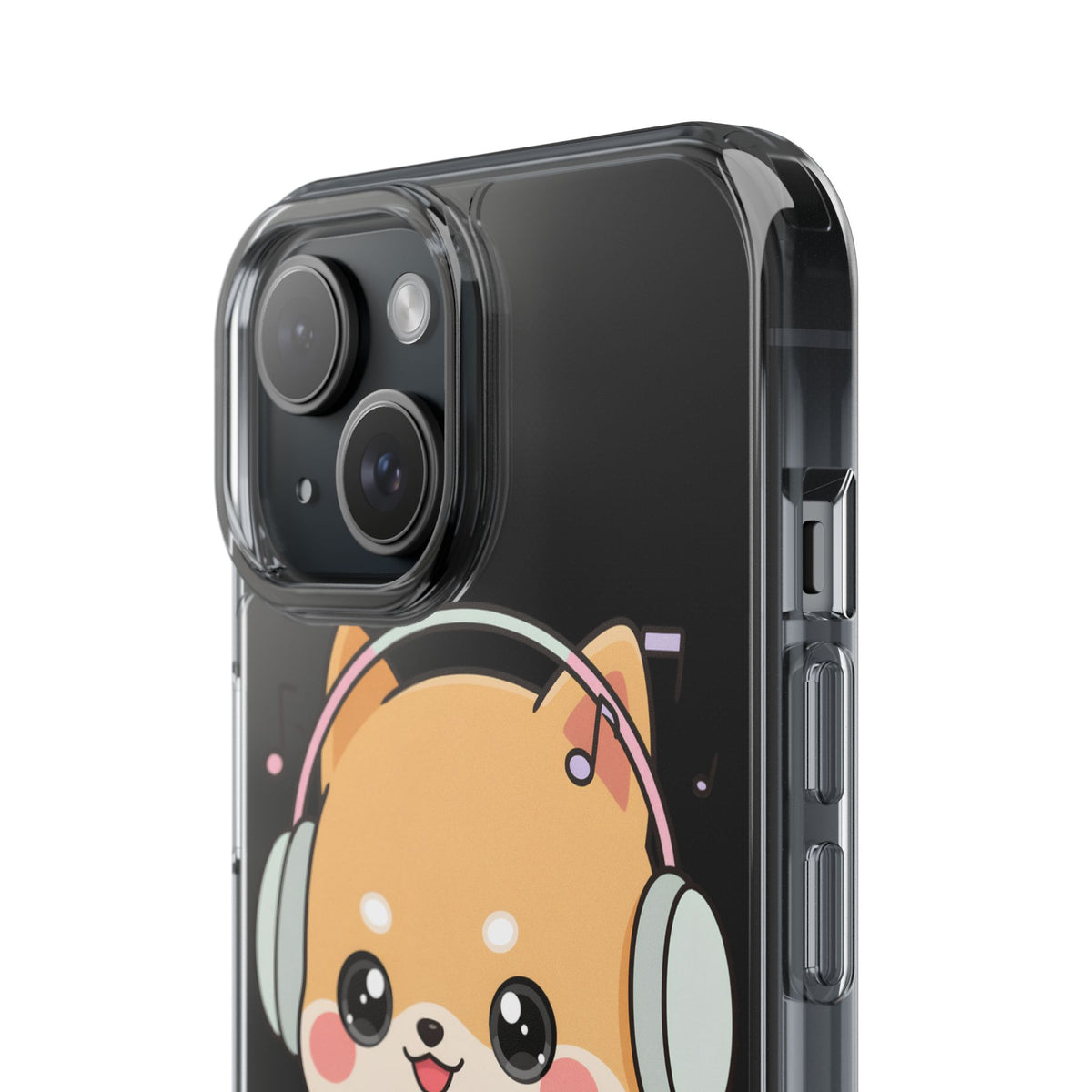 Kawaii Shiba Inu Phone Case – Music Lover Clear Case