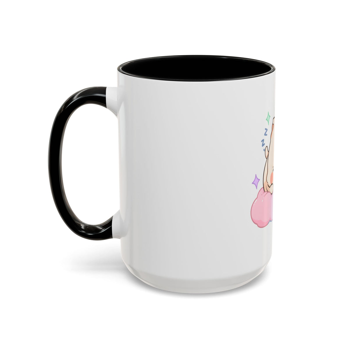 Kawaii Sleeping Cat Accent Coffee Mug