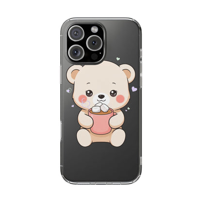 Kawaii Polar Bear Phone Case with Hot Cocoa