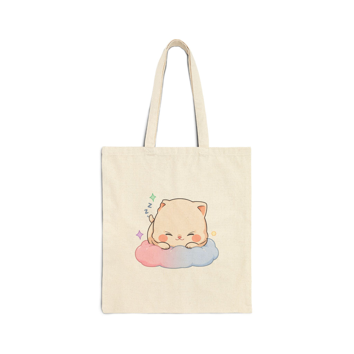 Kawaii Cat Tote Bag – Sleepy Cloud Cat