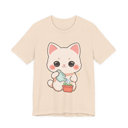 Kawaii Cat Gardening T-Shirt for Plant Lovers