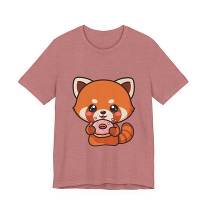 Red Panda Donut T-Shirt, Cute Kawaii Animal Tee