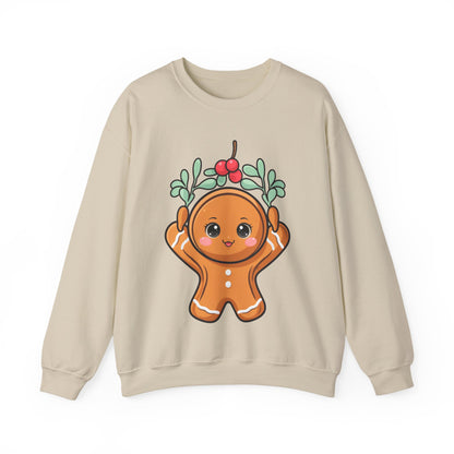 Kawaii Gingerbread Sweatshirt, Cute Christmas Crewneck