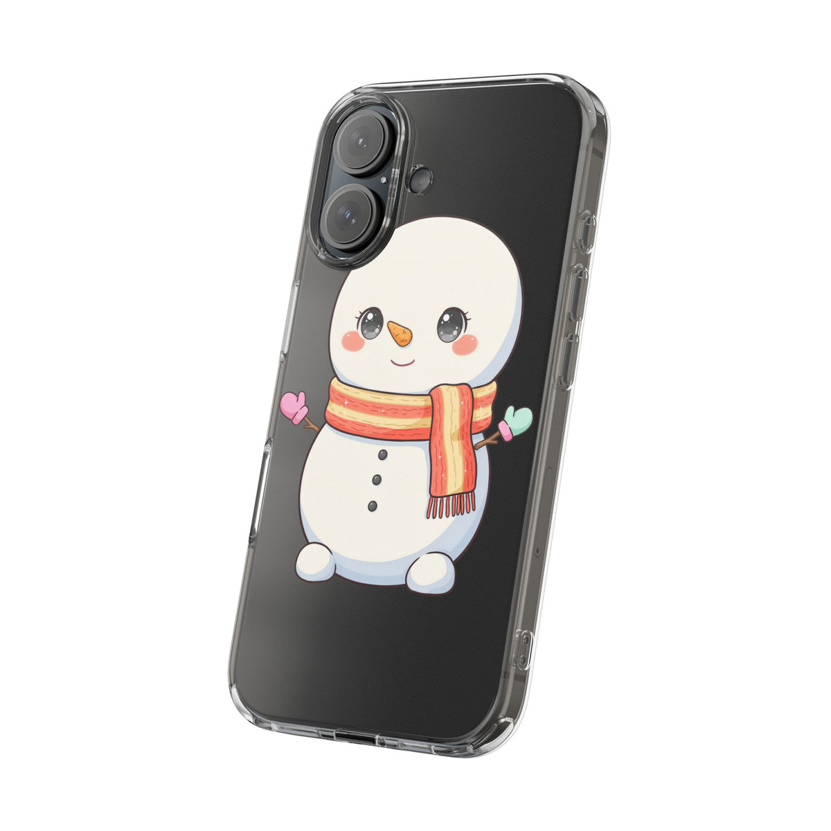 Kawaii Snowman Phone Case – Cute Christmas Clear Case
