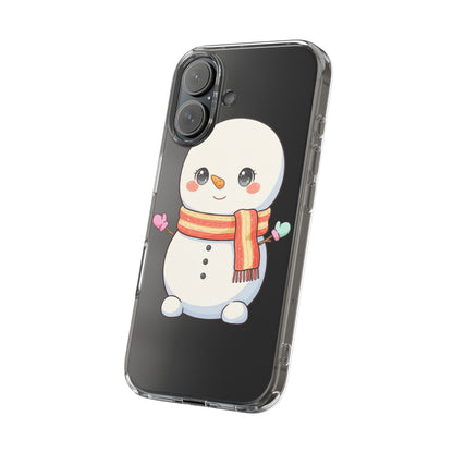 Kawaii Snowman Phone Case – Cute Christmas Clear Case