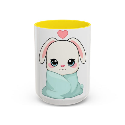 Kawaii Bunny Accent Coffee Mug for Cozy Moments