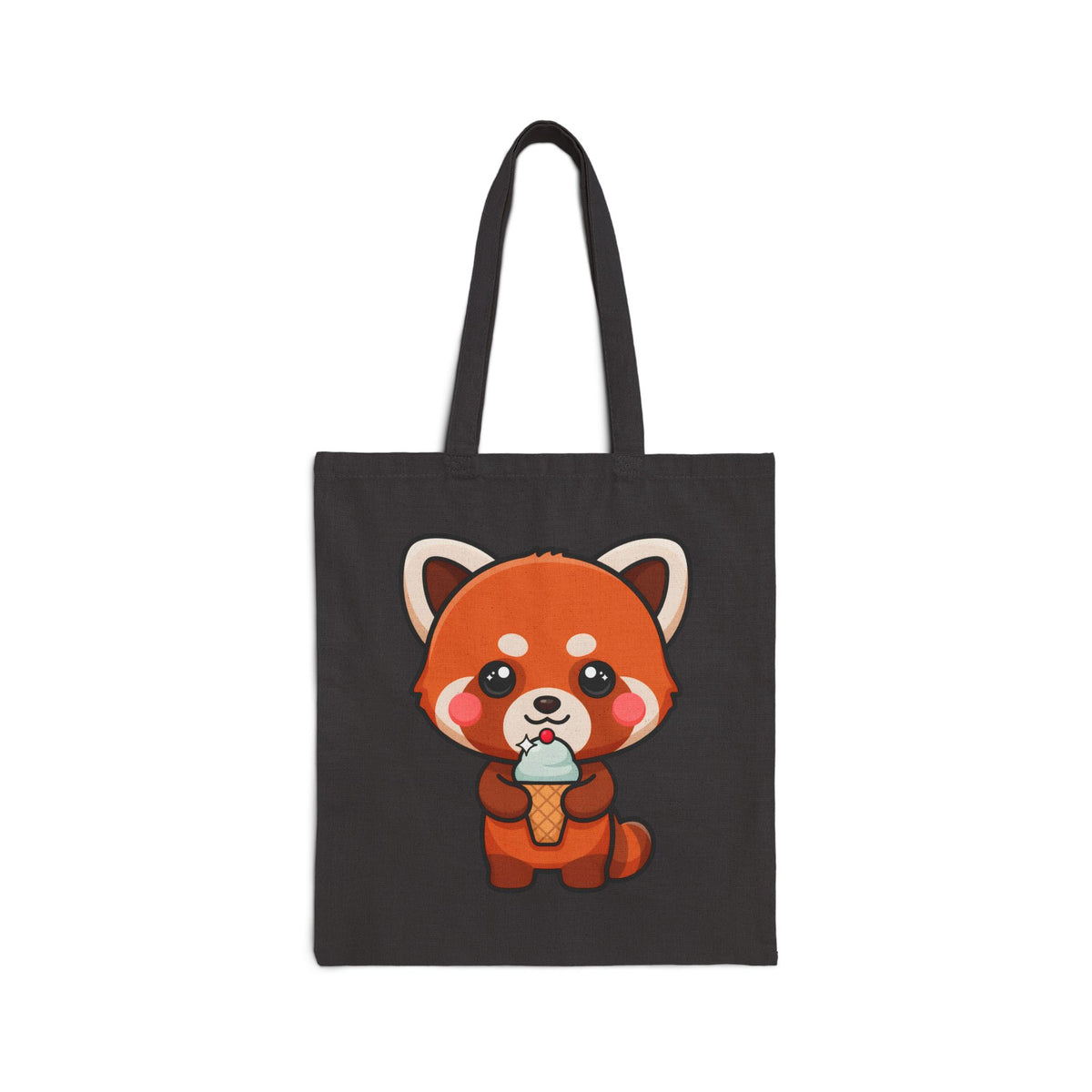 Red Panda Tote Bag, Cute Ice Cream Gift for Summer