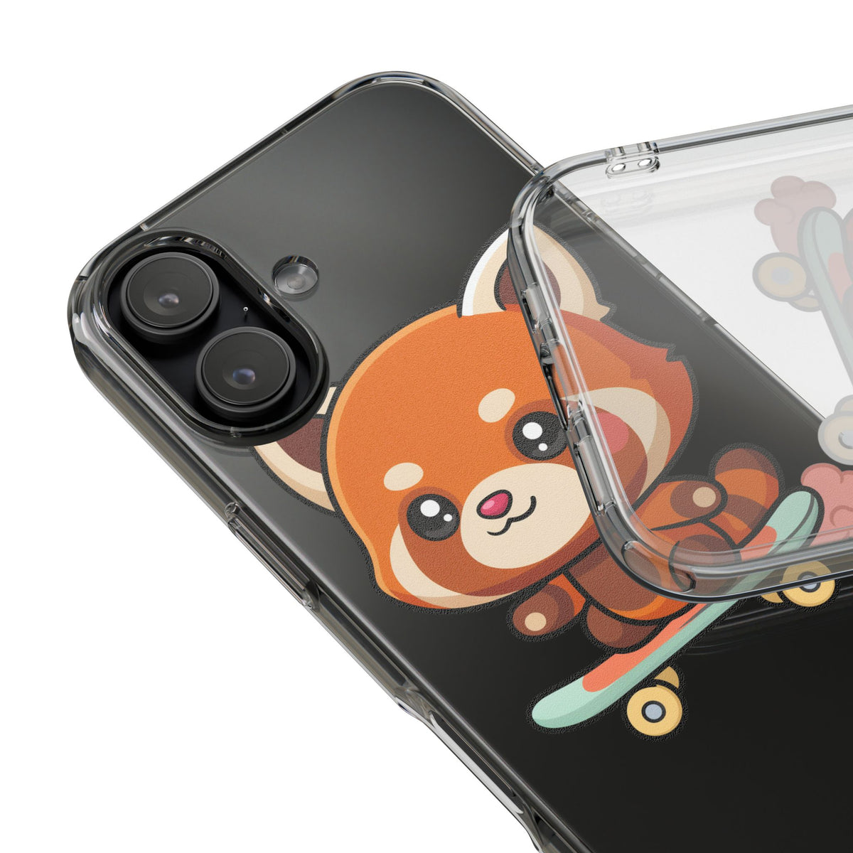 Red Panda Skateboard Phone Case, Cute Kawaii Style