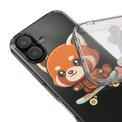 Red Panda Skateboard Phone Case, Cute Kawaii Style