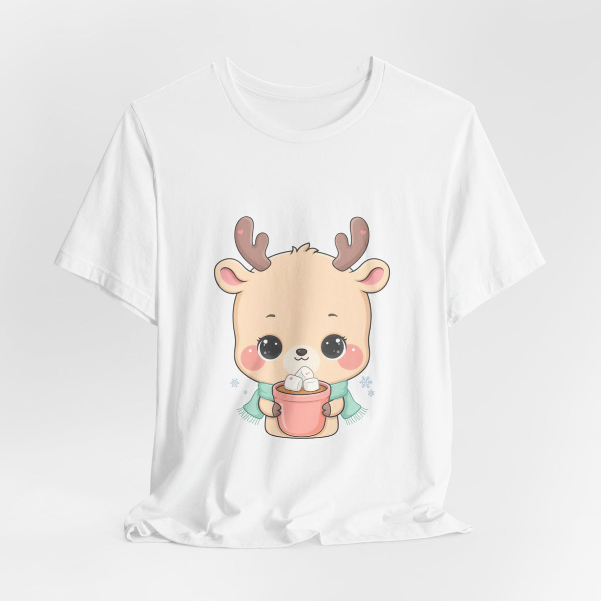 Kawaii Reindeer T-Shirt for Cozy Cocoa Season