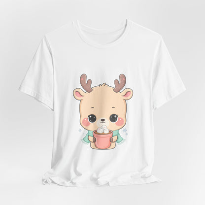 Kawaii Reindeer T-Shirt for Cozy Cocoa Season