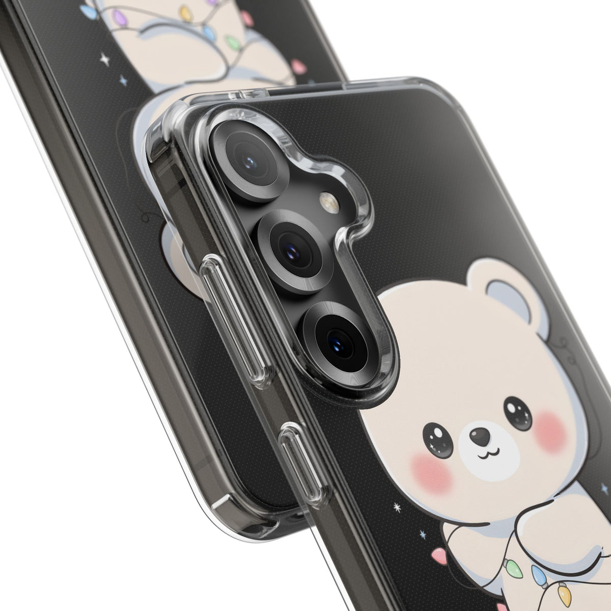 Kawaii Polar Bear Phone Case with Fairy Lights