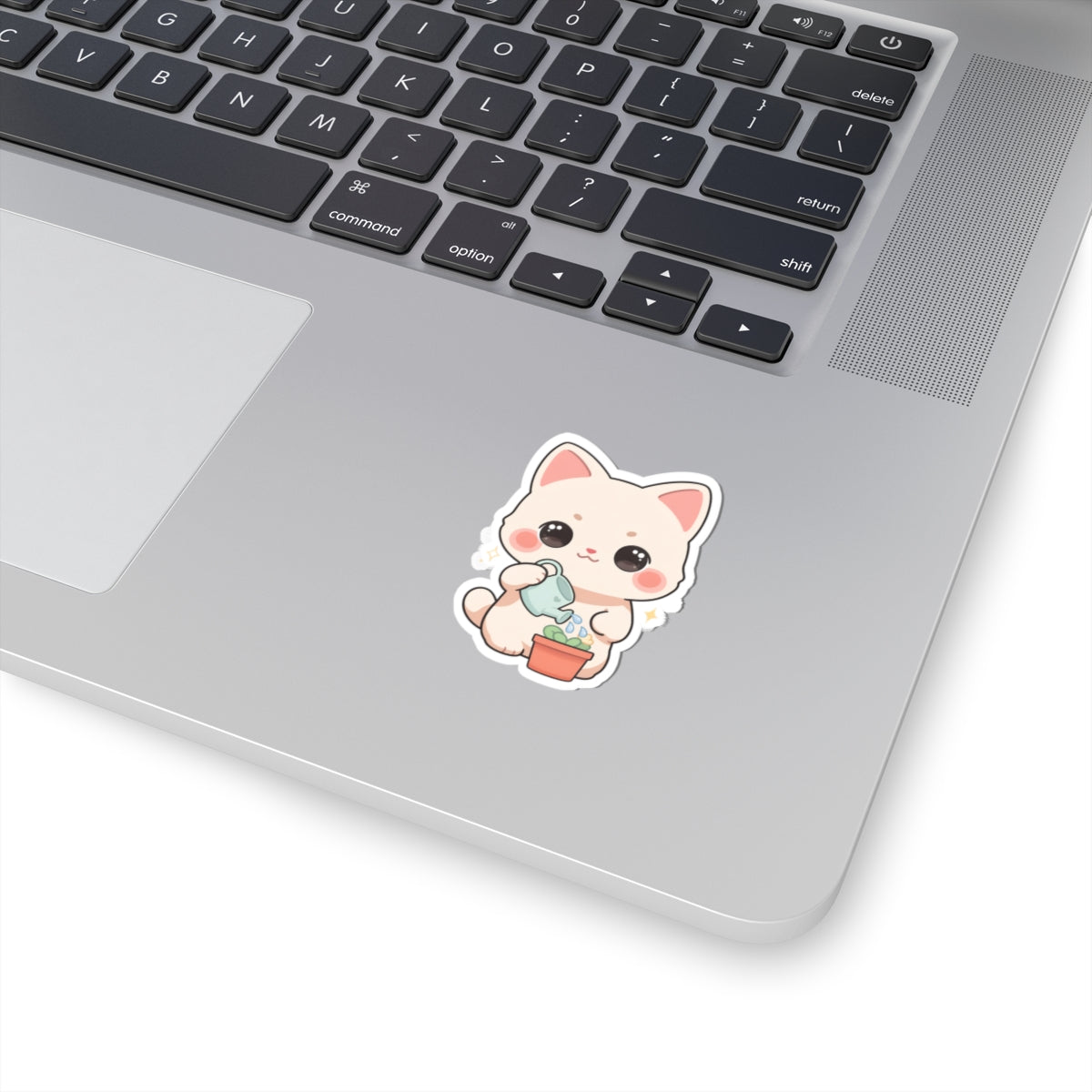 Kawaii Cat Plant Care Sticker for Journals and Laptops