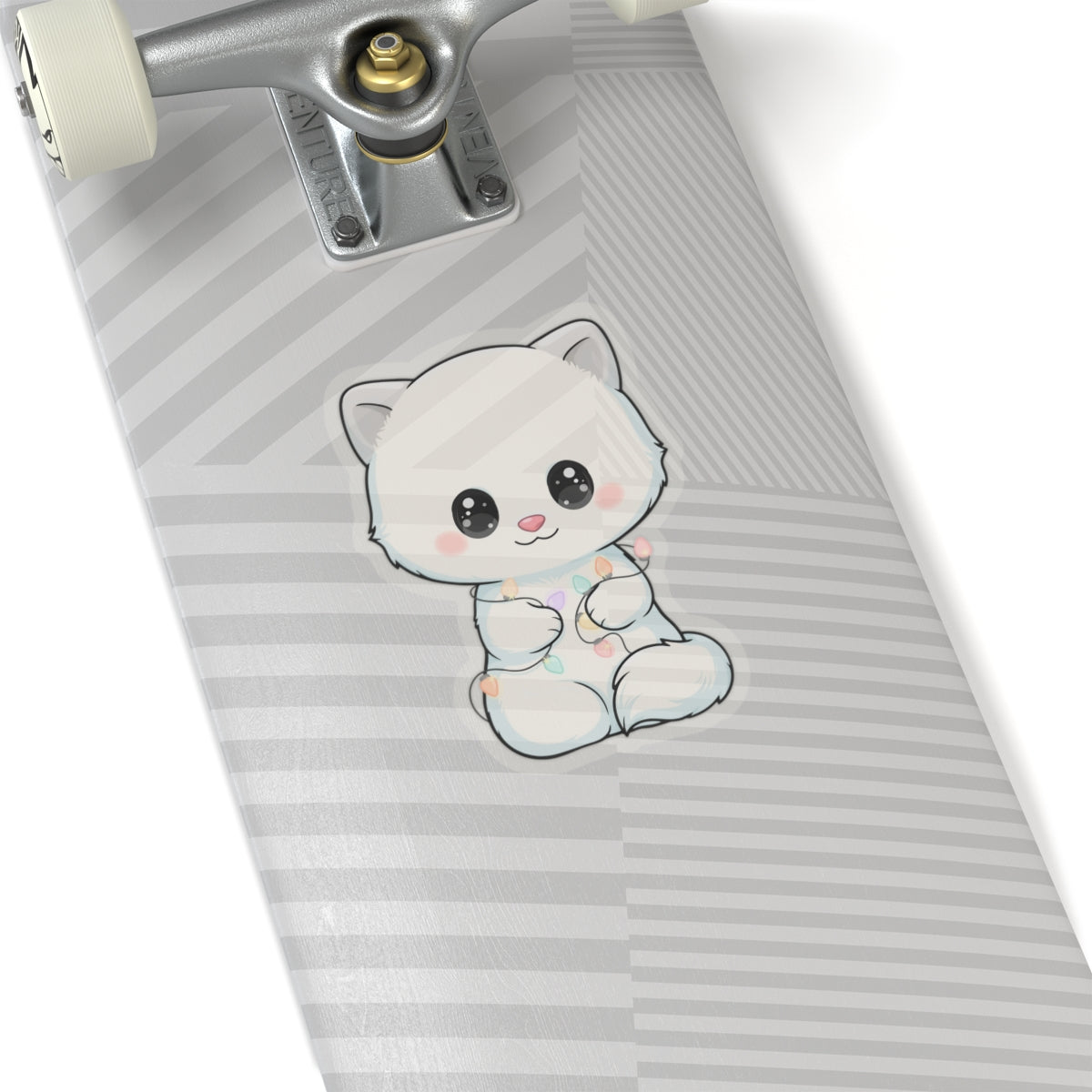 Kawaii Arctic Fox Sticker with Fairy Lights