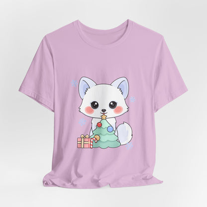 Kawaii Christmas Fox T-Shirt for Cozy Holiday Decorating
