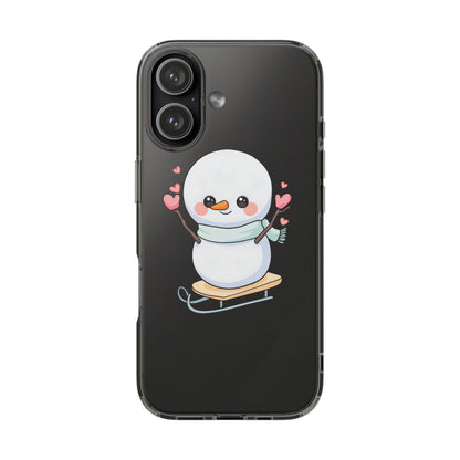 Kawaii Snowman Phone Case, Cute Winter Cheer