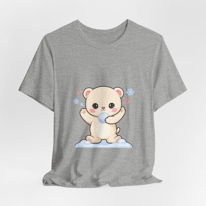 Kawaii Polar Bear Tee, Cute Snow Day Unisex Shirt
