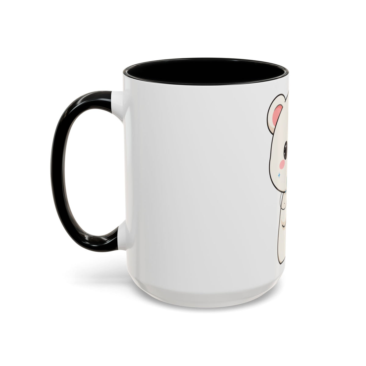 Kawaii Polar Bear Christmas Mug with Mistletoe