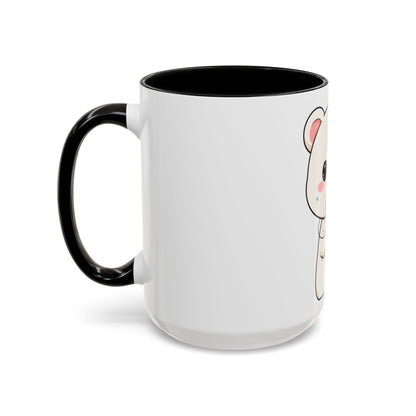 Kawaii Polar Bear Christmas Mug with Mistletoe