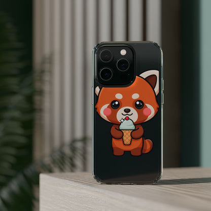 Kawaii Red Panda Phone Case with Ice Cream