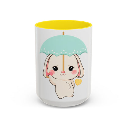 Kawaii Bunny Accent Coffee Mug for a Cheerful Desk
