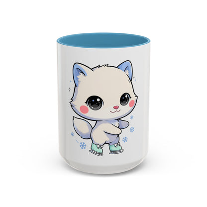 Kawaii Arctic Fox Mug for Cozy Winter Coffee Breaks