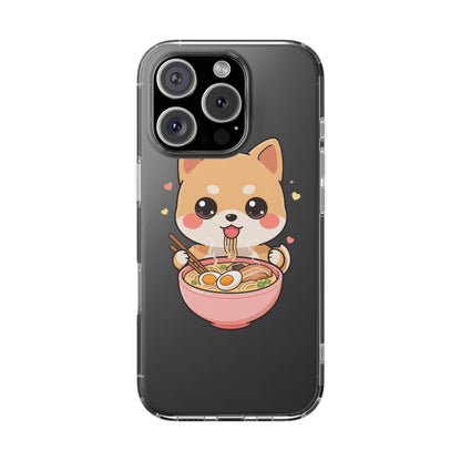 Kawaii Shiba Inu Ramen Clear Impact-Resistant Case