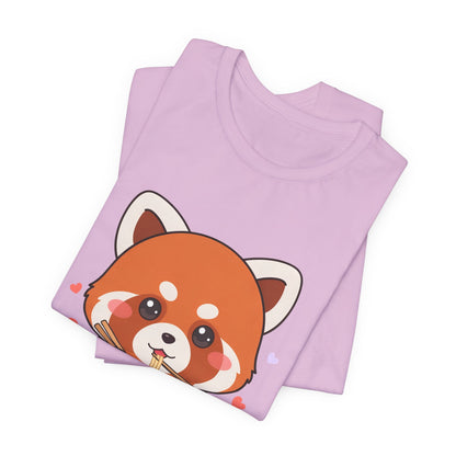 Kawaii Red Panda Ramen T-Shirt for Cozy Foodie Style